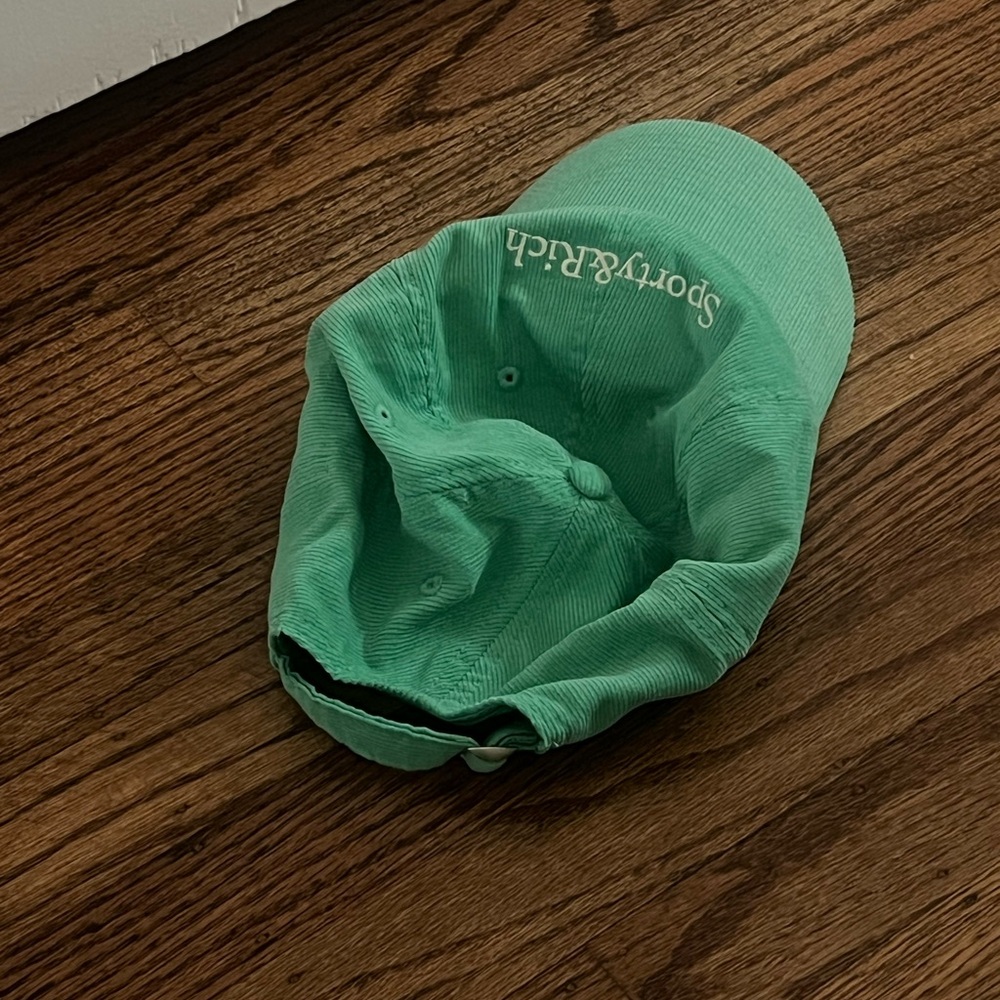Sporty & Rich Emerald Green Corduroy Cap Hat - Picture 2 of 4